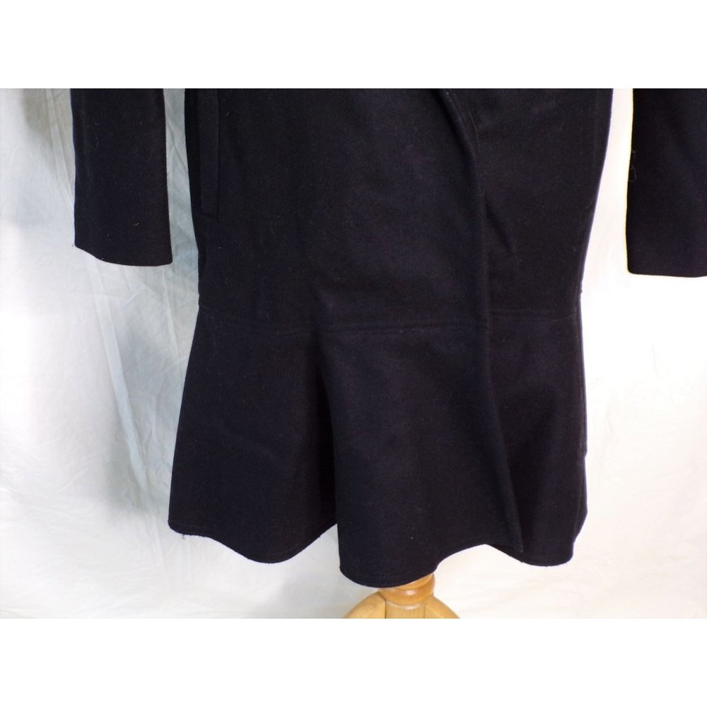 ๐ ALLSAINTS Grace Coat Italian Wool Ruffle Black X-Small - Picture 10 of 13